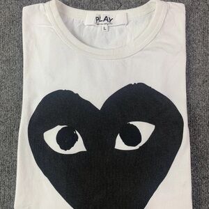 Play Comes Des Garçons Mens Short Sleeve Crew Neck Big Heart Tee Shirt Size L